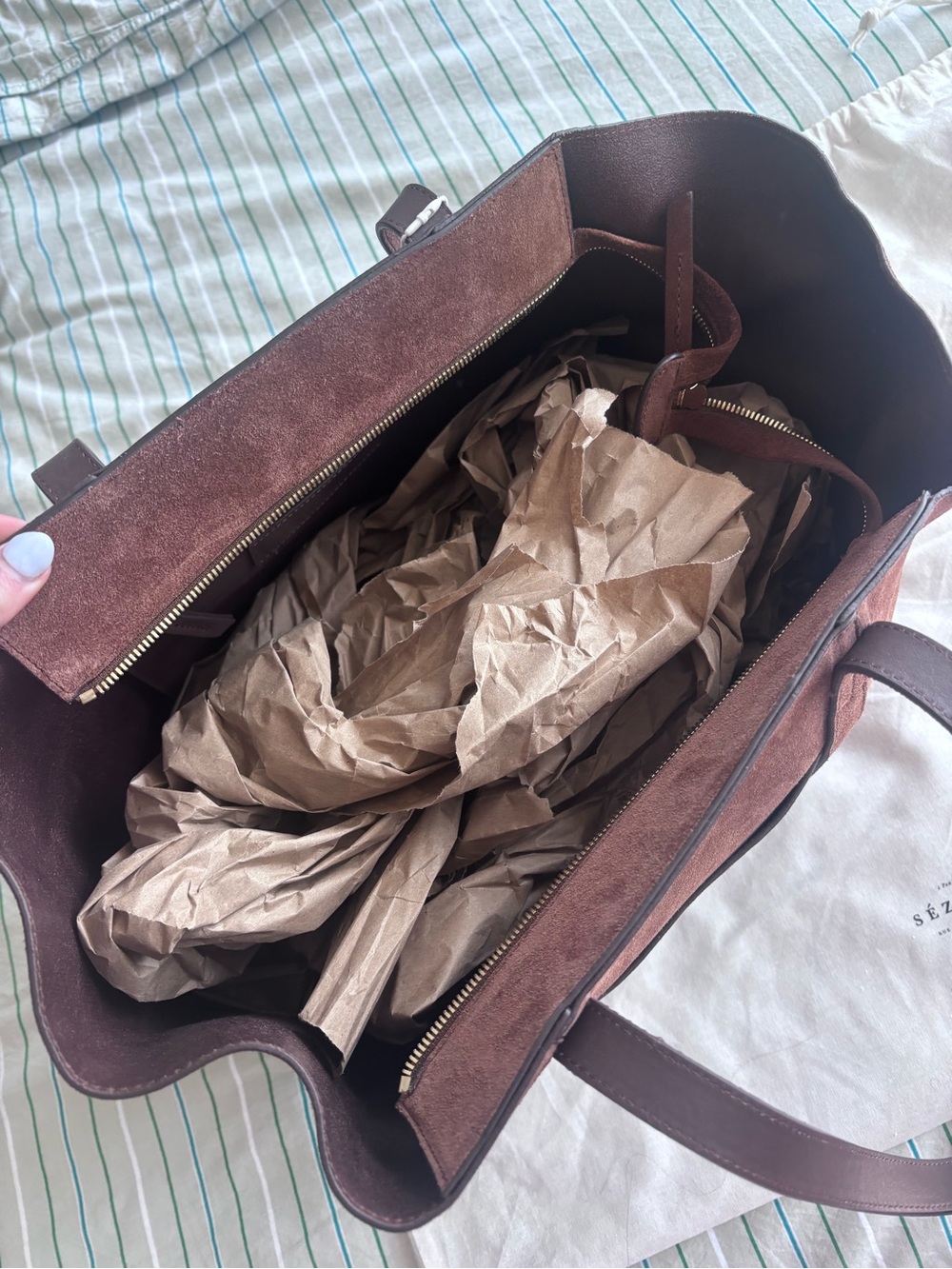 NWT Sézane Gabin Bag in Chocolate - Picture 12 of 13
